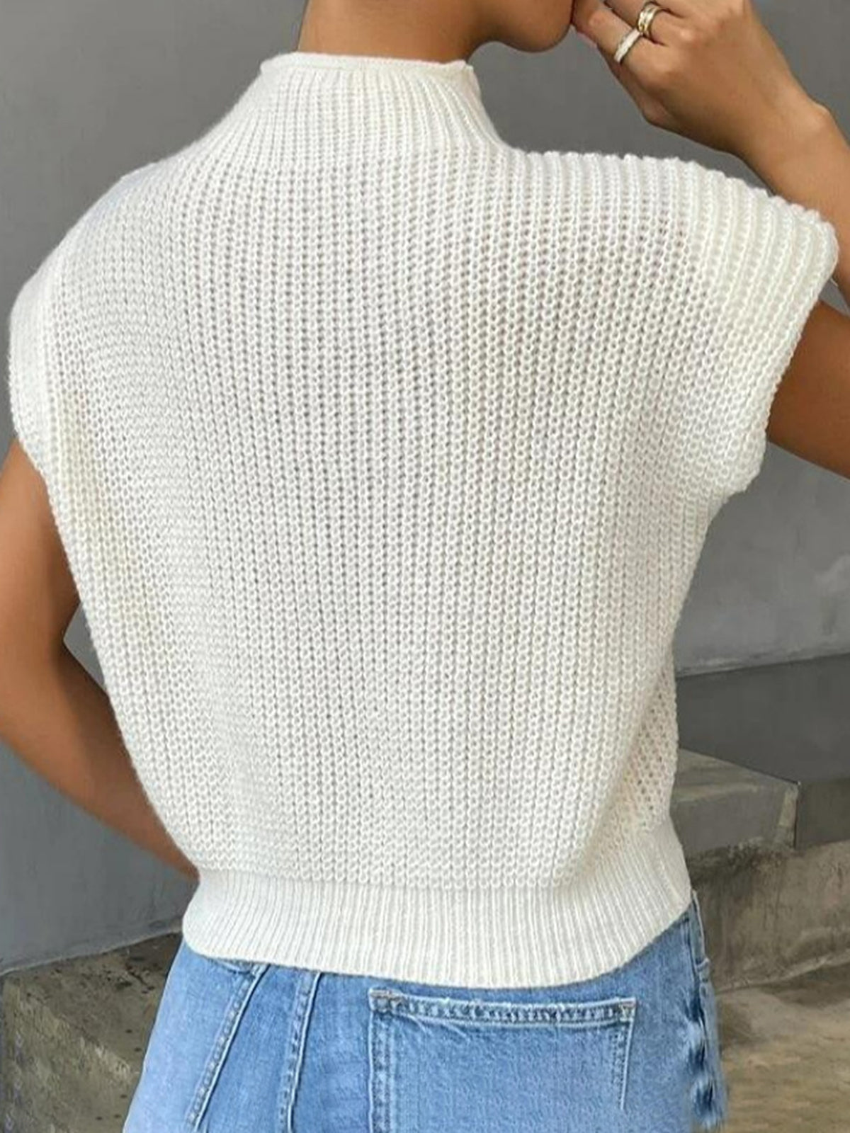 Quiet Luxury Cap Sleeve Sweater Vest