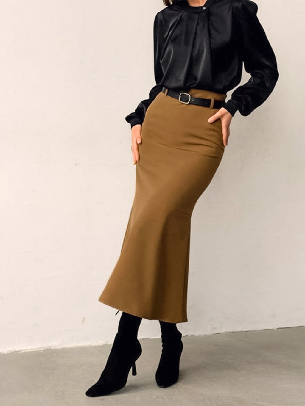 Blank Canvas Plain Style Maxi Skirt