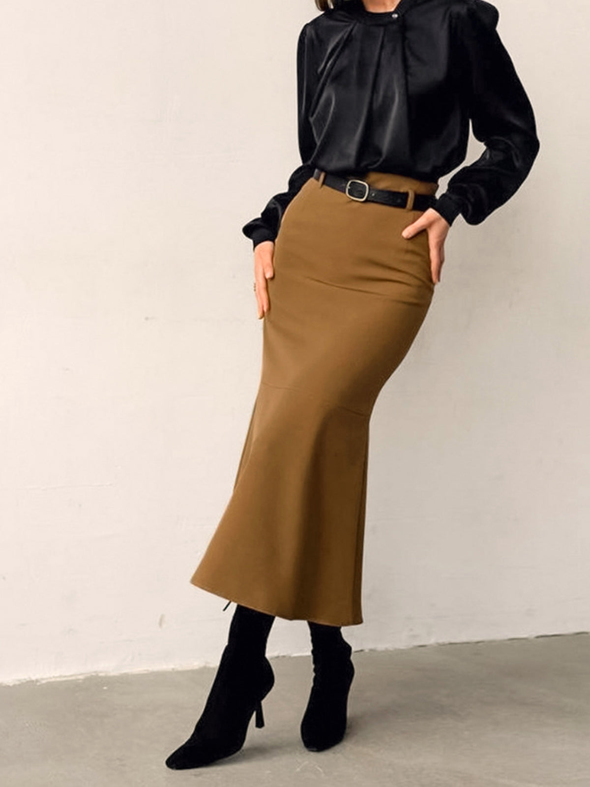 Blank Canvas Plain Style Maxi Skirt