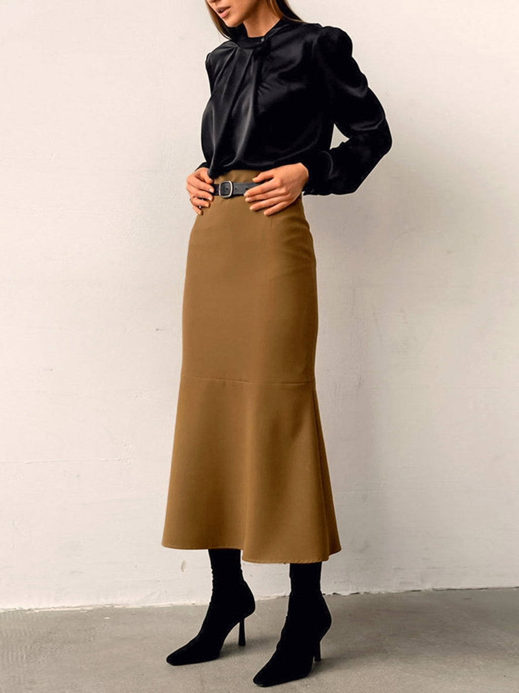 Blank Canvas Plain Style Maxi Skirt