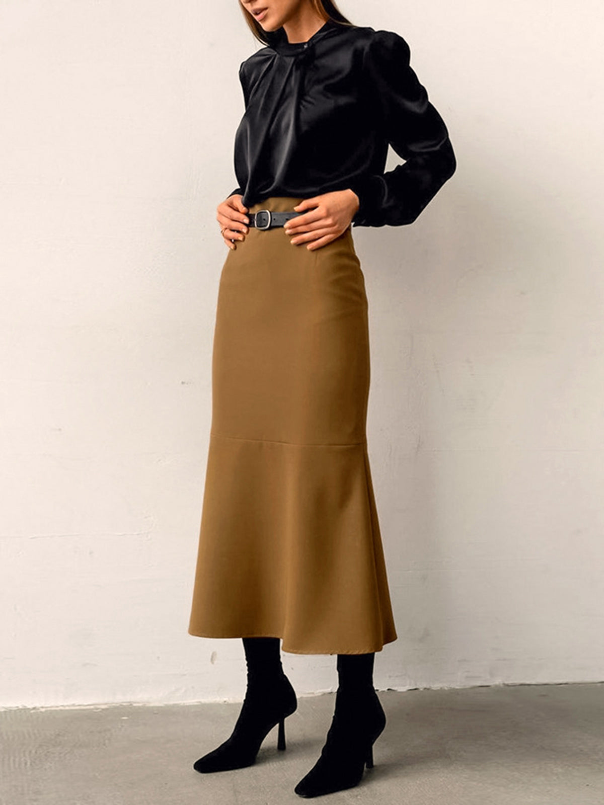 Blank Canvas Plain Style Maxi Skirt