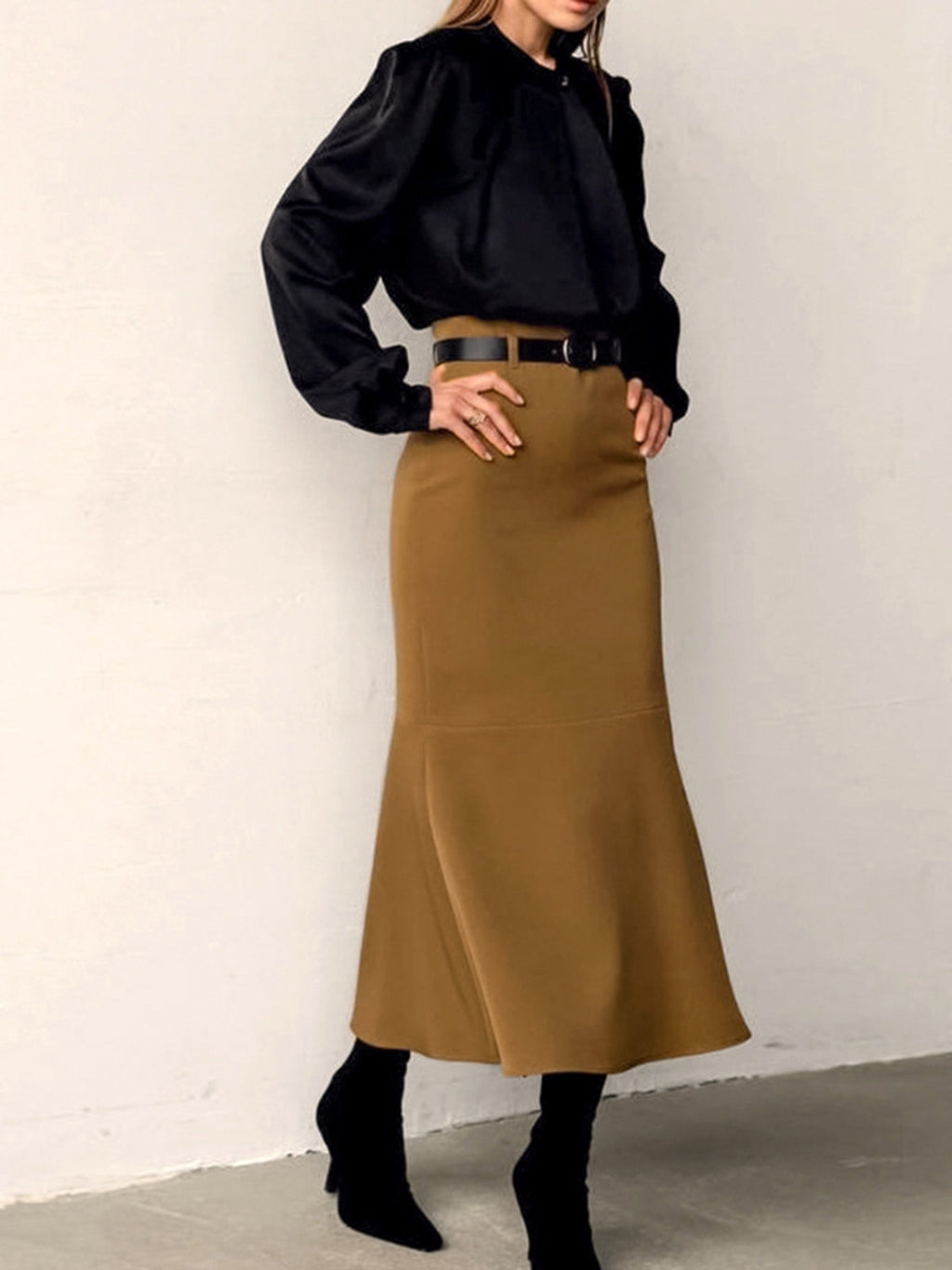 Blank Canvas Plain Style Maxi Skirt