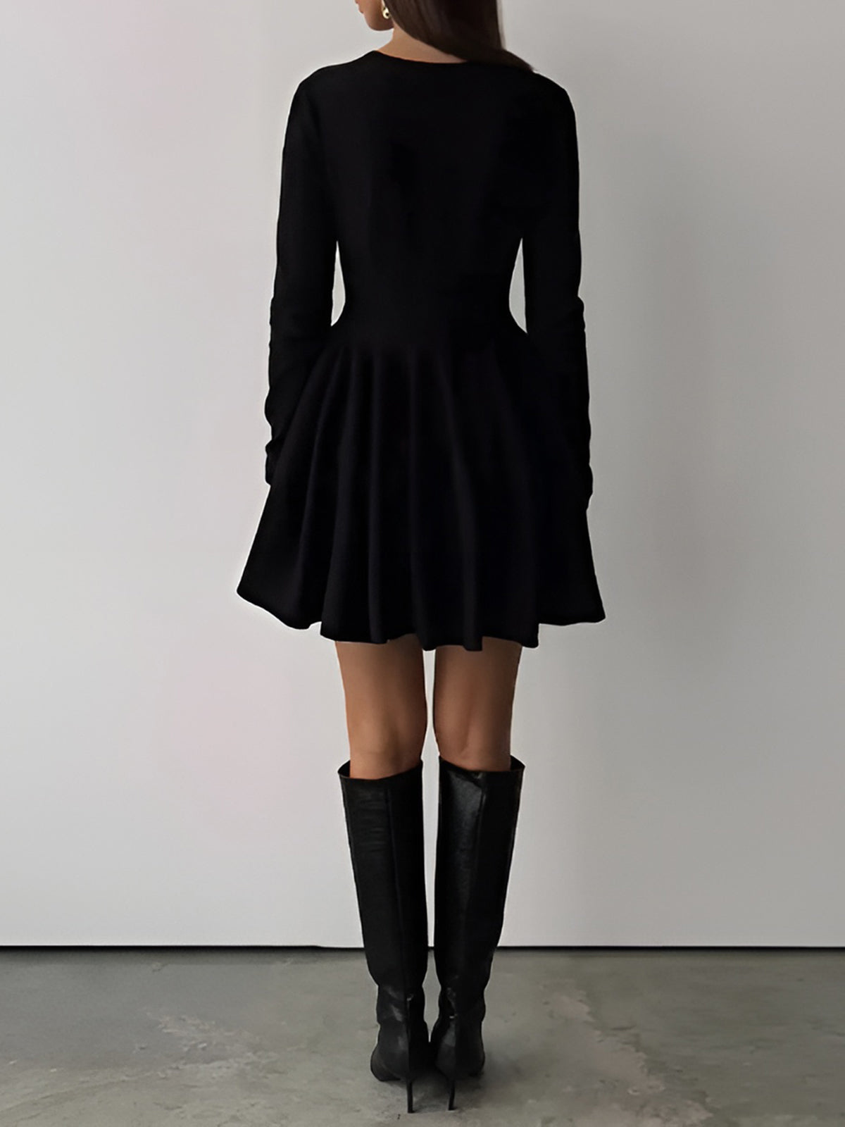Soft Era Plain Sweater Short Dress