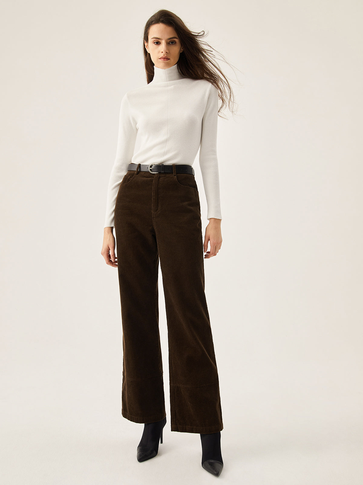 Campus Corduroy Wide Leg Pants With Pockets