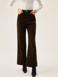 Campus Corduroy Wide Leg Pants With Pockets