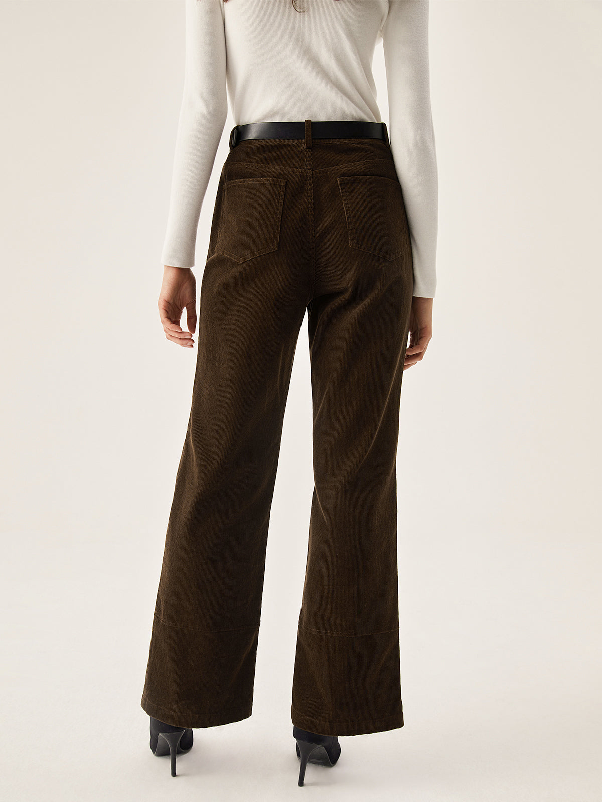 Campus Corduroy Wide Leg Pants With Pockets