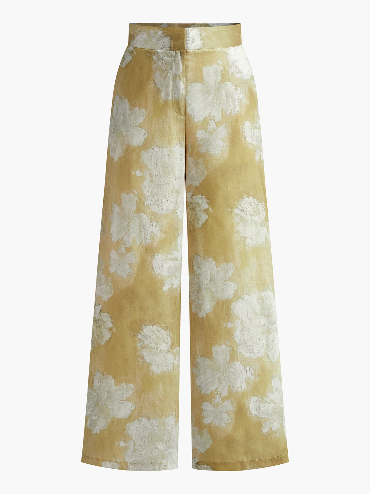 In Bloom Semi-Sheer Floral Printed Wide-Leg Pants