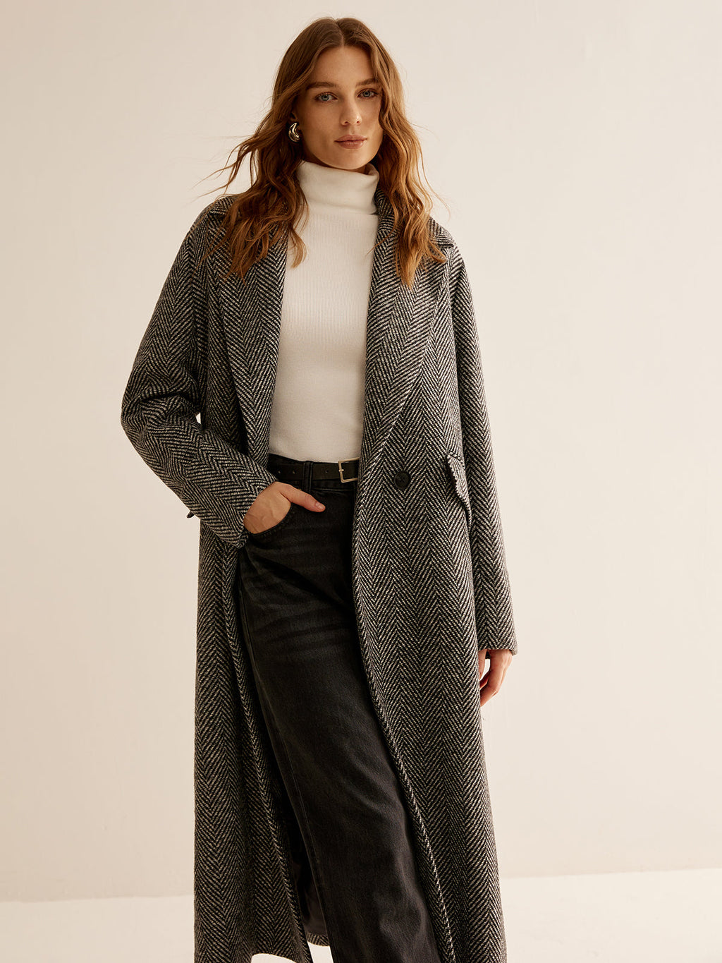 Daisy Elegance Long Trench Coat