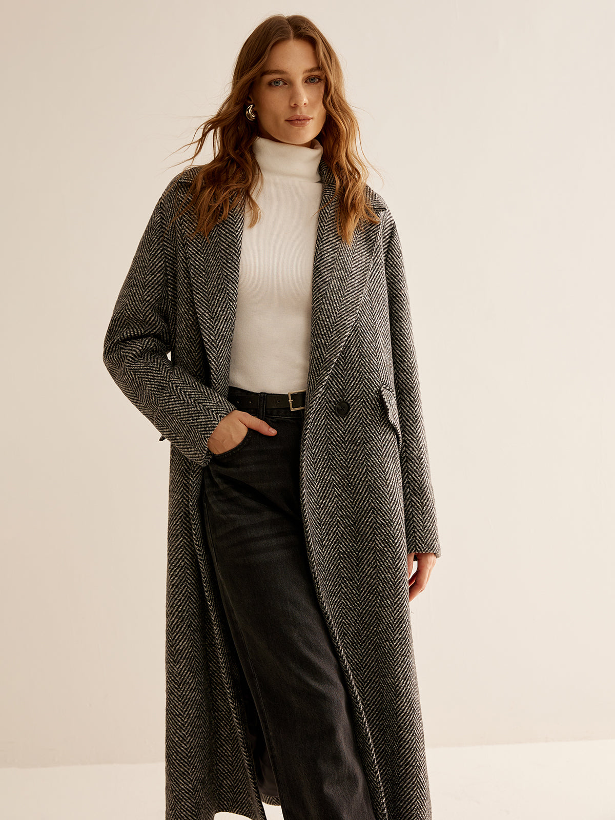 Daisy Elegance Long Trench Coat