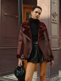 Cozy Up Zipper Belted Elegant Soft Fleece Jacket