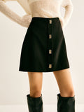 Her Edge Metal-Decor Stylish Zipper Mini Skirt