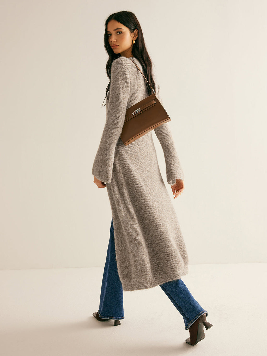 Layer Up Split Breasted Sweater Dress