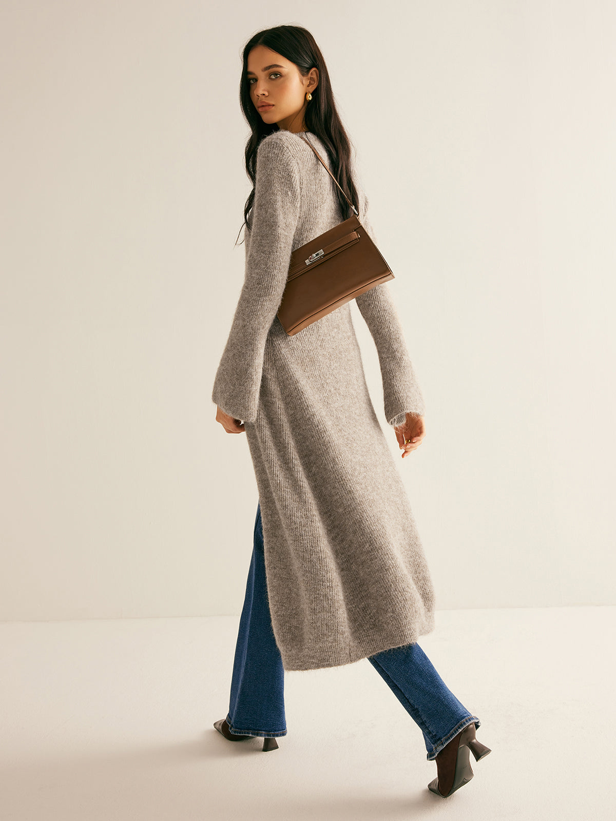 Layer Up Split Breasted Sweater Dress