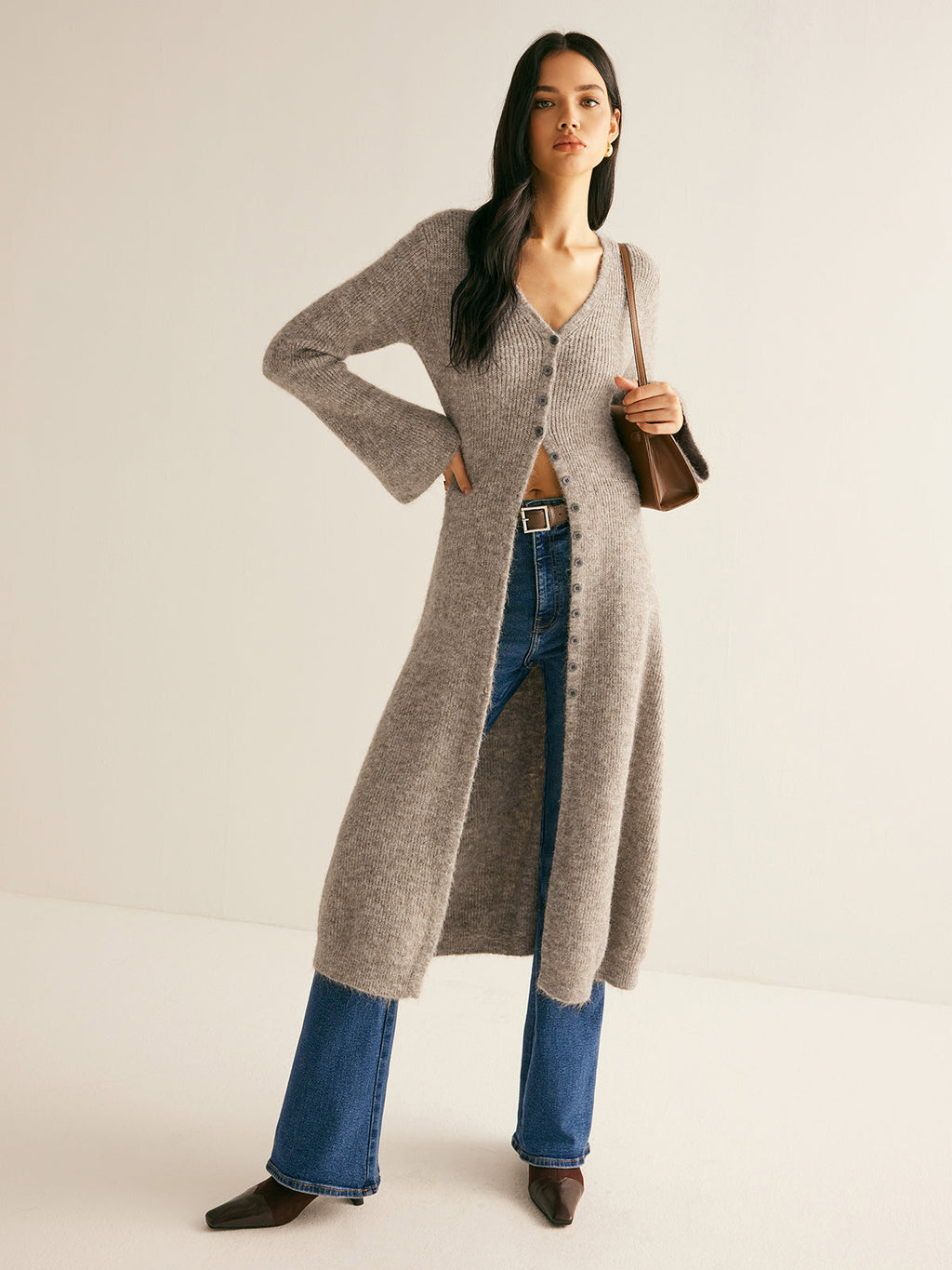 Layer Up Split Breasted Sweater Dress