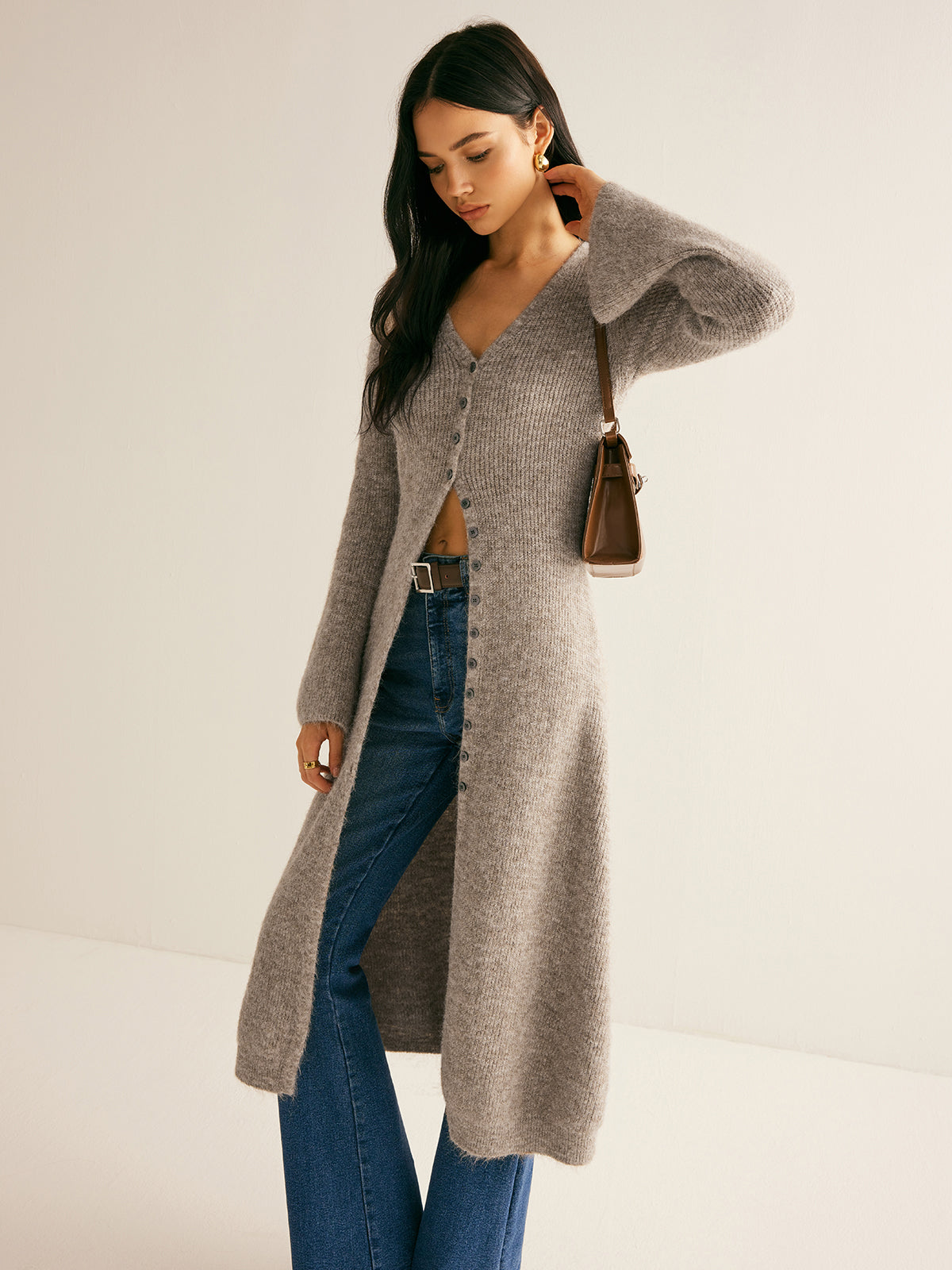 Layer Up Split Breasted Sweater Dress