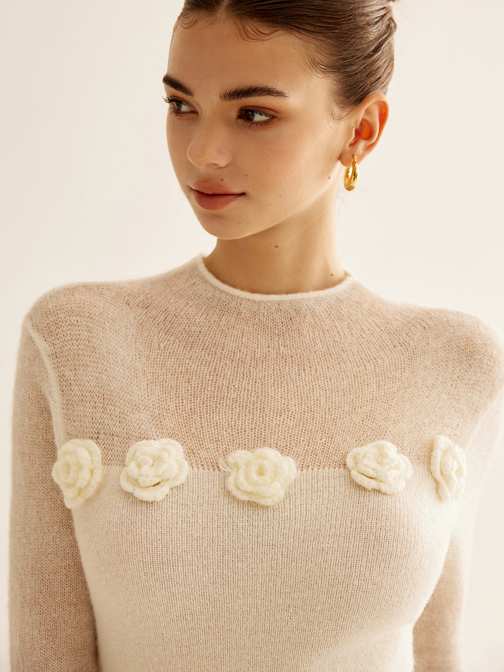 Petal Soft Flower Knit Top