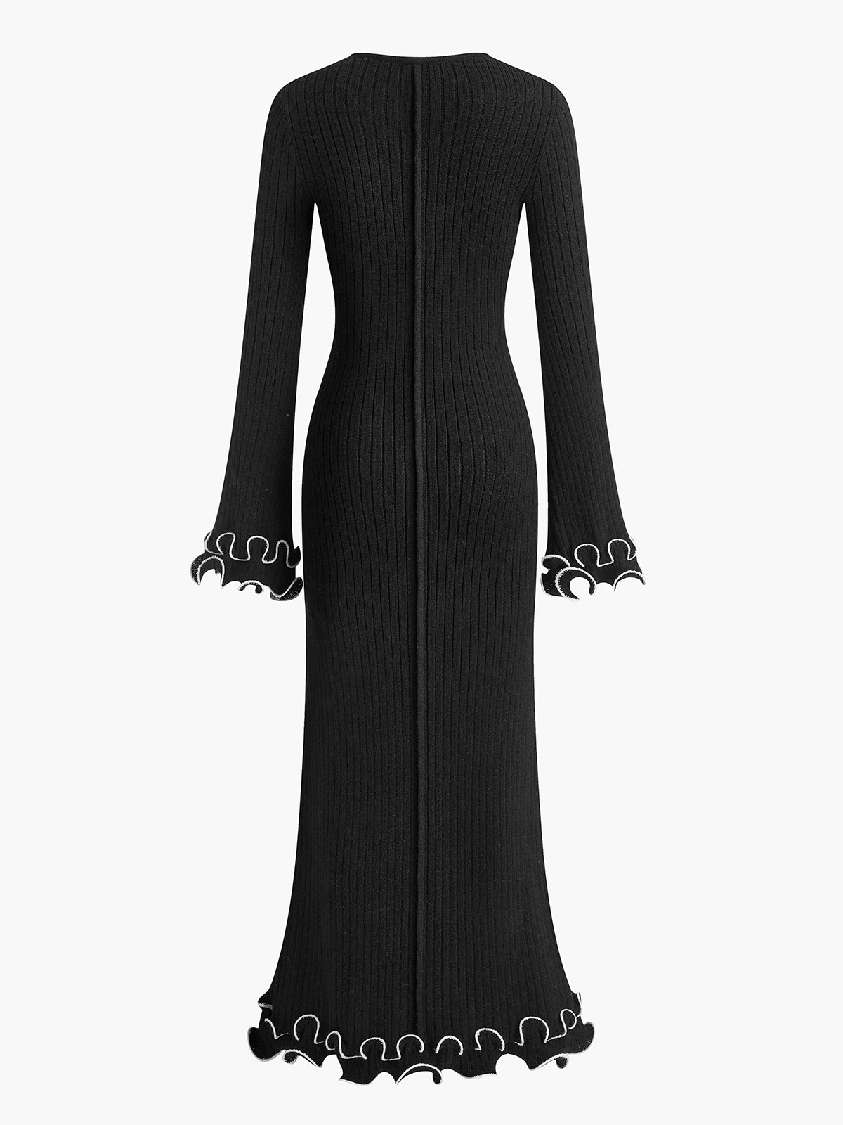Athena Ruffle Drawstring Knit Dress