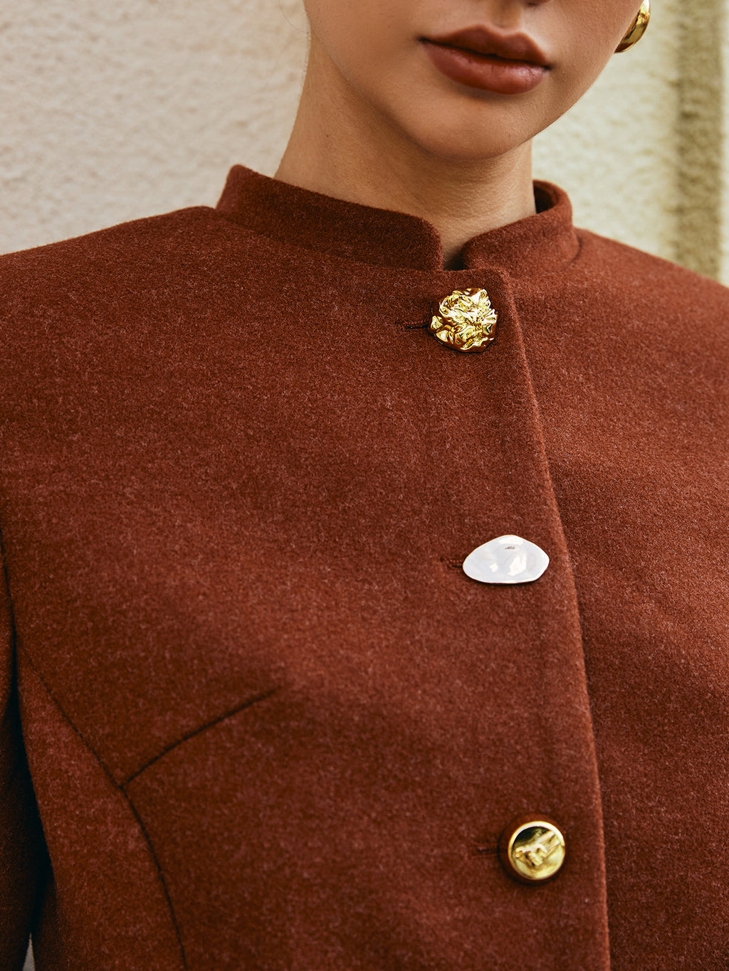 Maison Tweed Button Down Short Coat