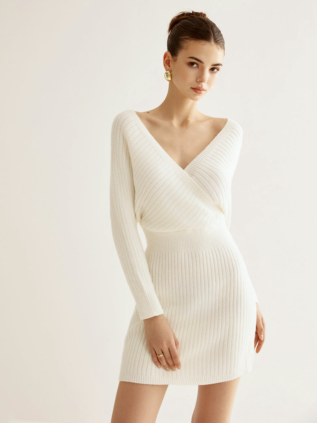 Cinched Criss Cross Sweater Dress