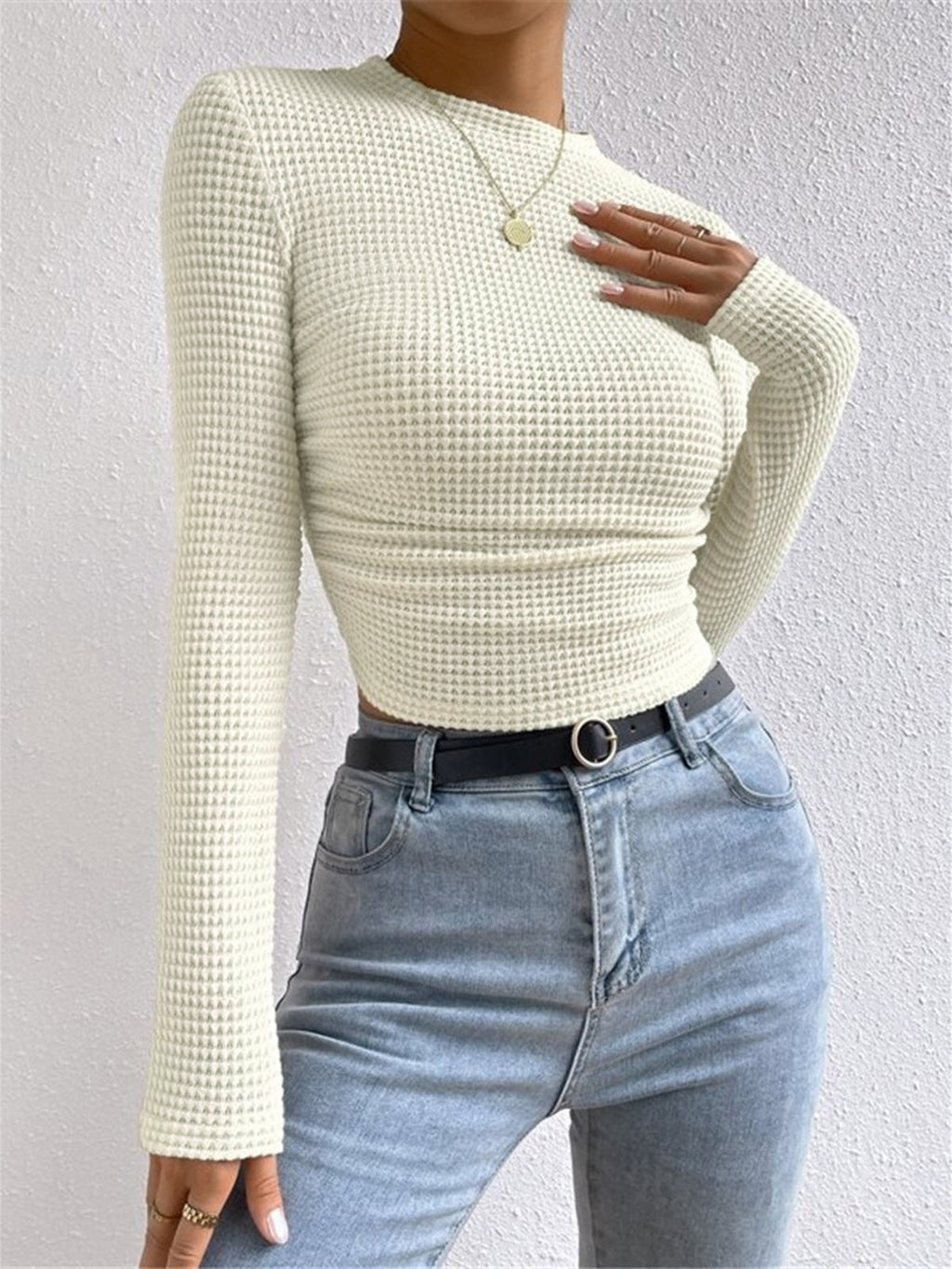 Kelly Stylish Waffle Sweater