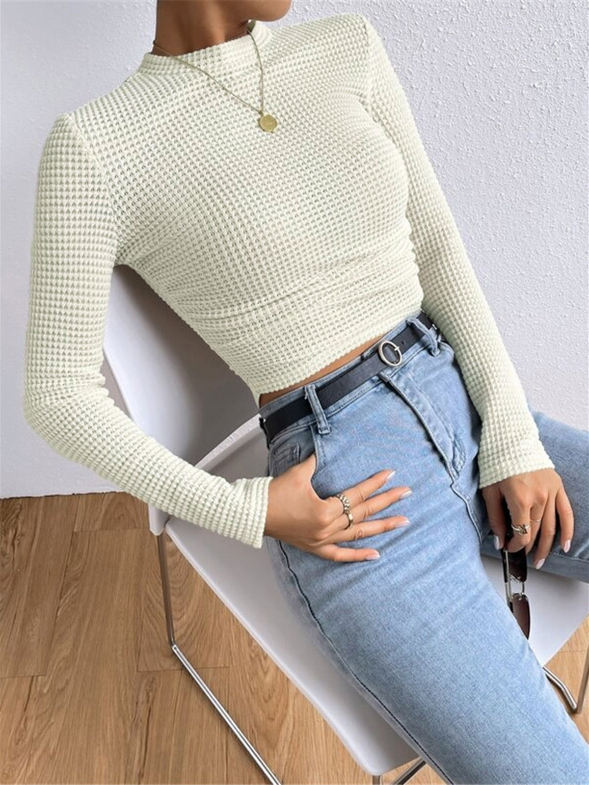 Kelly Stylish Waffle Sweater