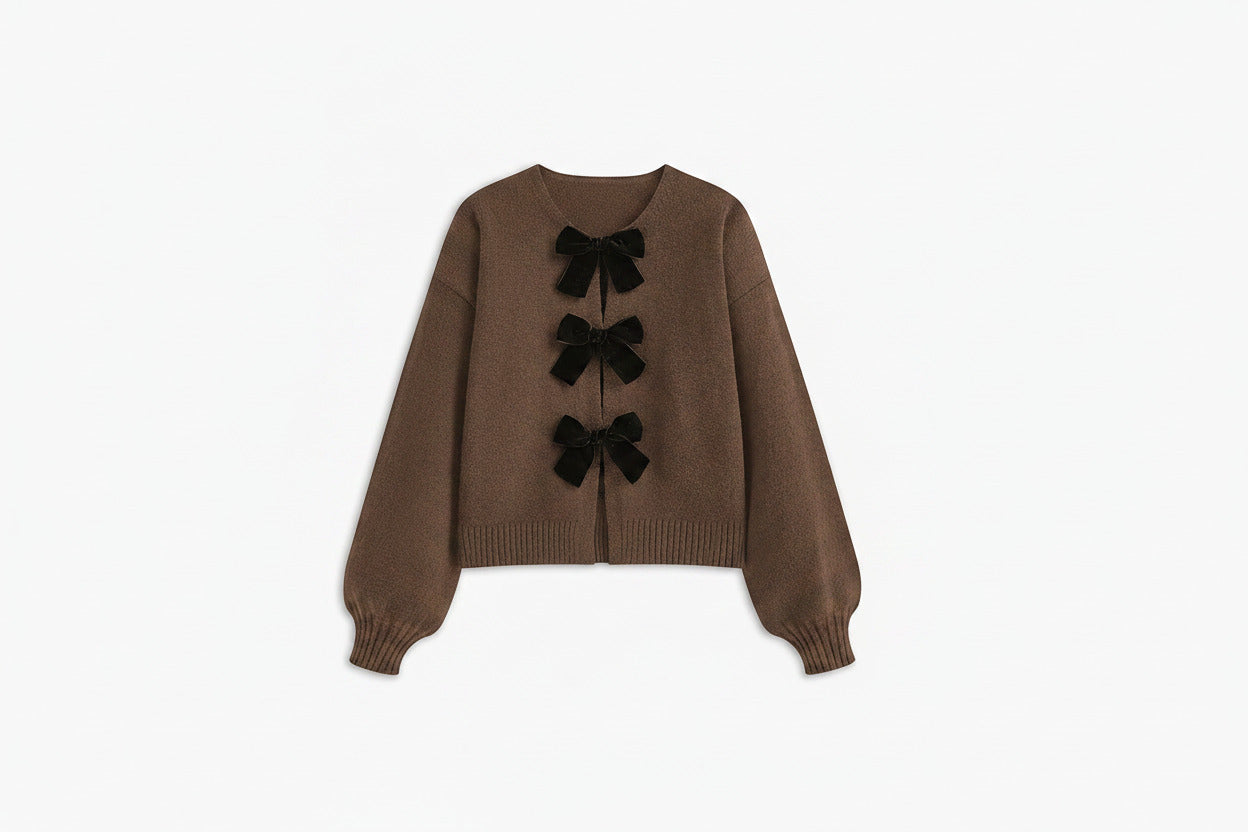 Love City Velvet-Bow Sweater