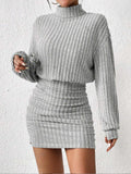 Baby Girl Mock Neck Ribbed Short Dress