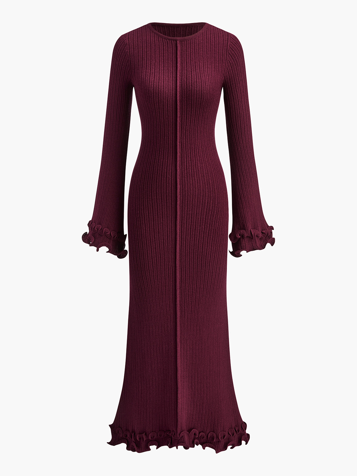 Athena Ruffle Drawstring Knit Dress