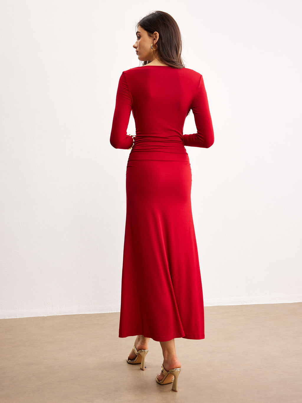 Soft Ruffle Off-Shoulder Knit Dress