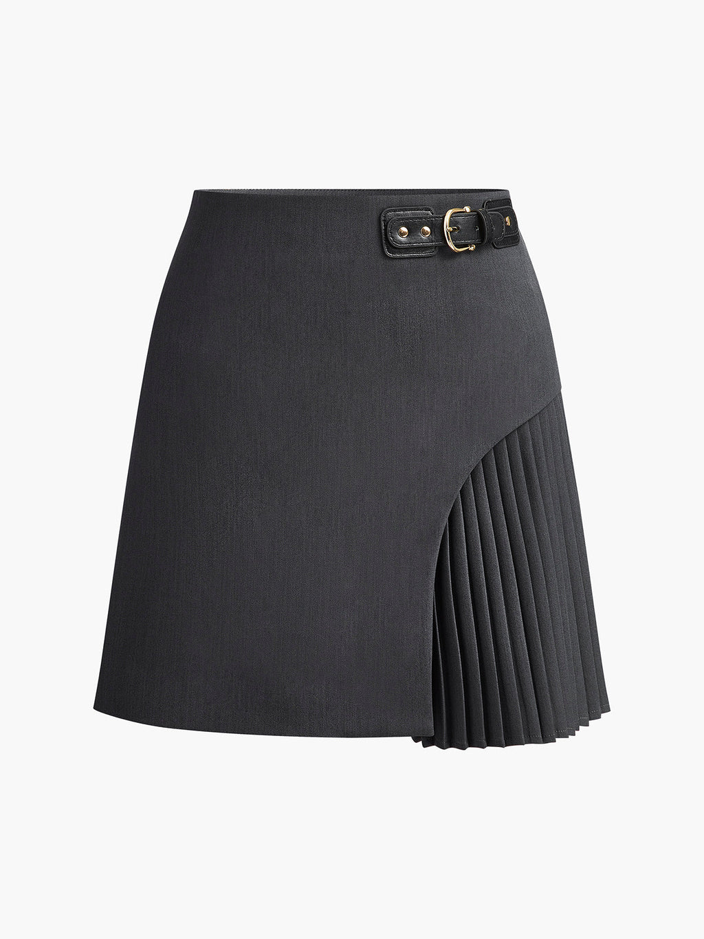 Jessica Taylor Side-Pleated Belted Skirt