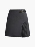Jessica Taylor Side-Pleated Belted Skirt
