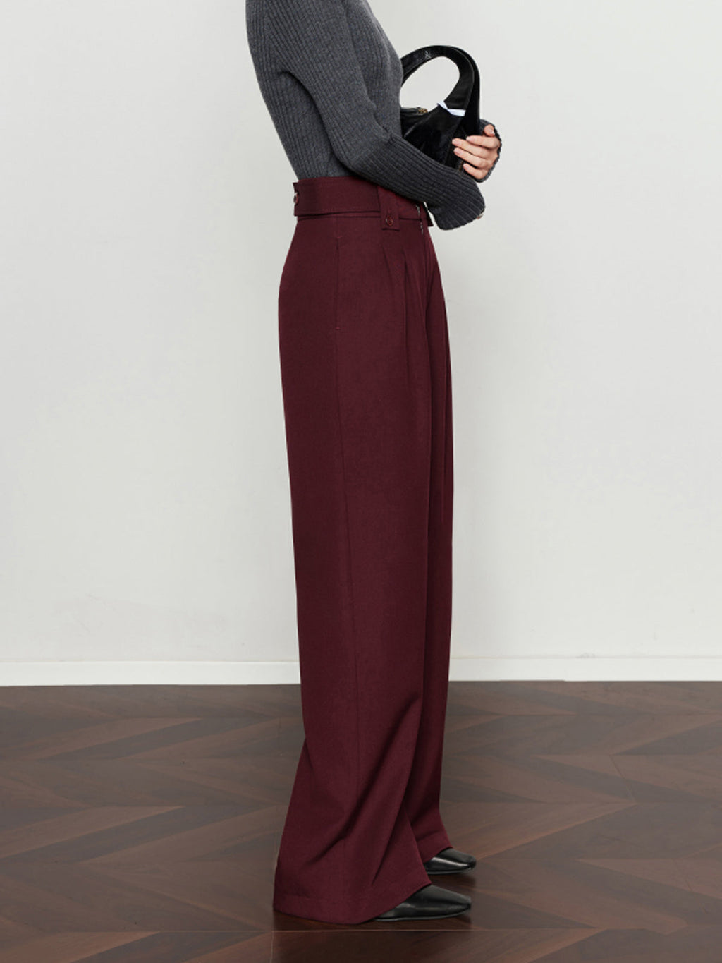 Golden Era Pleated Vintage Wide-Leg Pants