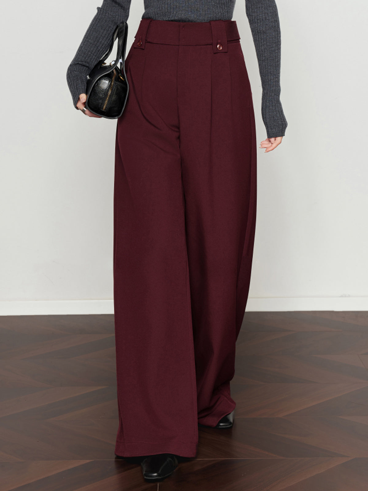 Golden Era Pleated Vintage Wide-Leg Pants