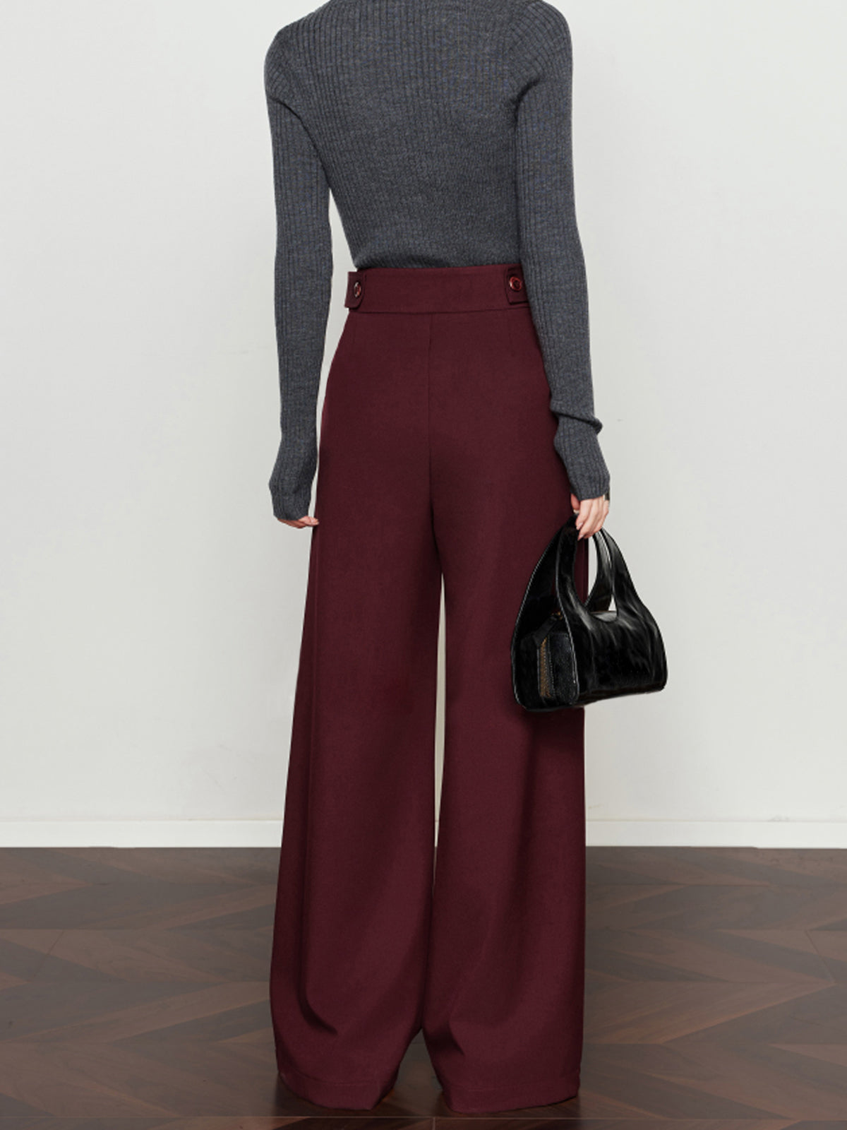 Golden Era Pleated Vintage Wide-Leg Pants