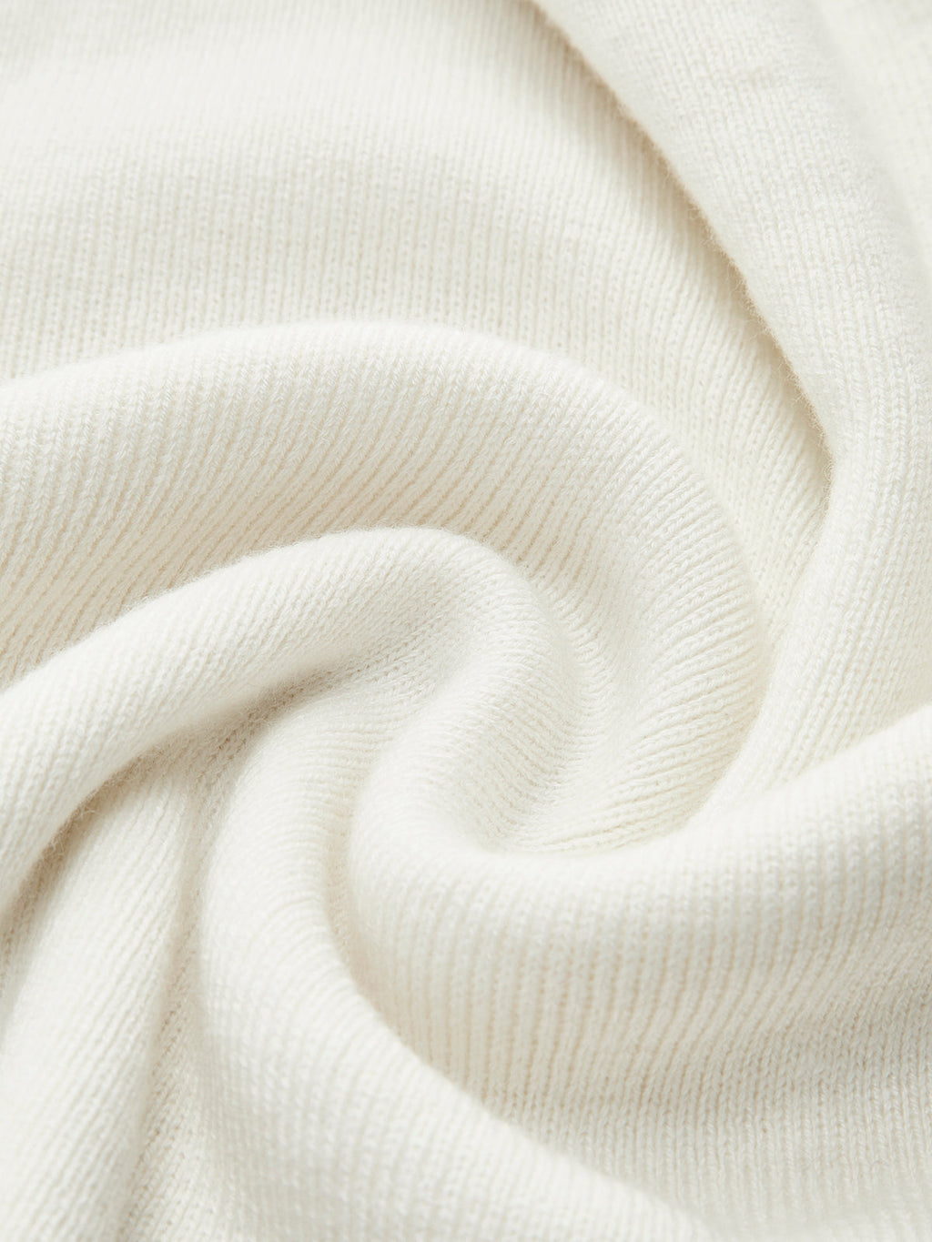 Draped Wool-Blend Neck Knit Top