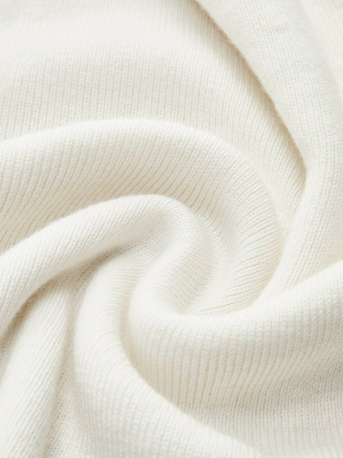 Draped Wool-Blend Neck Knit Top