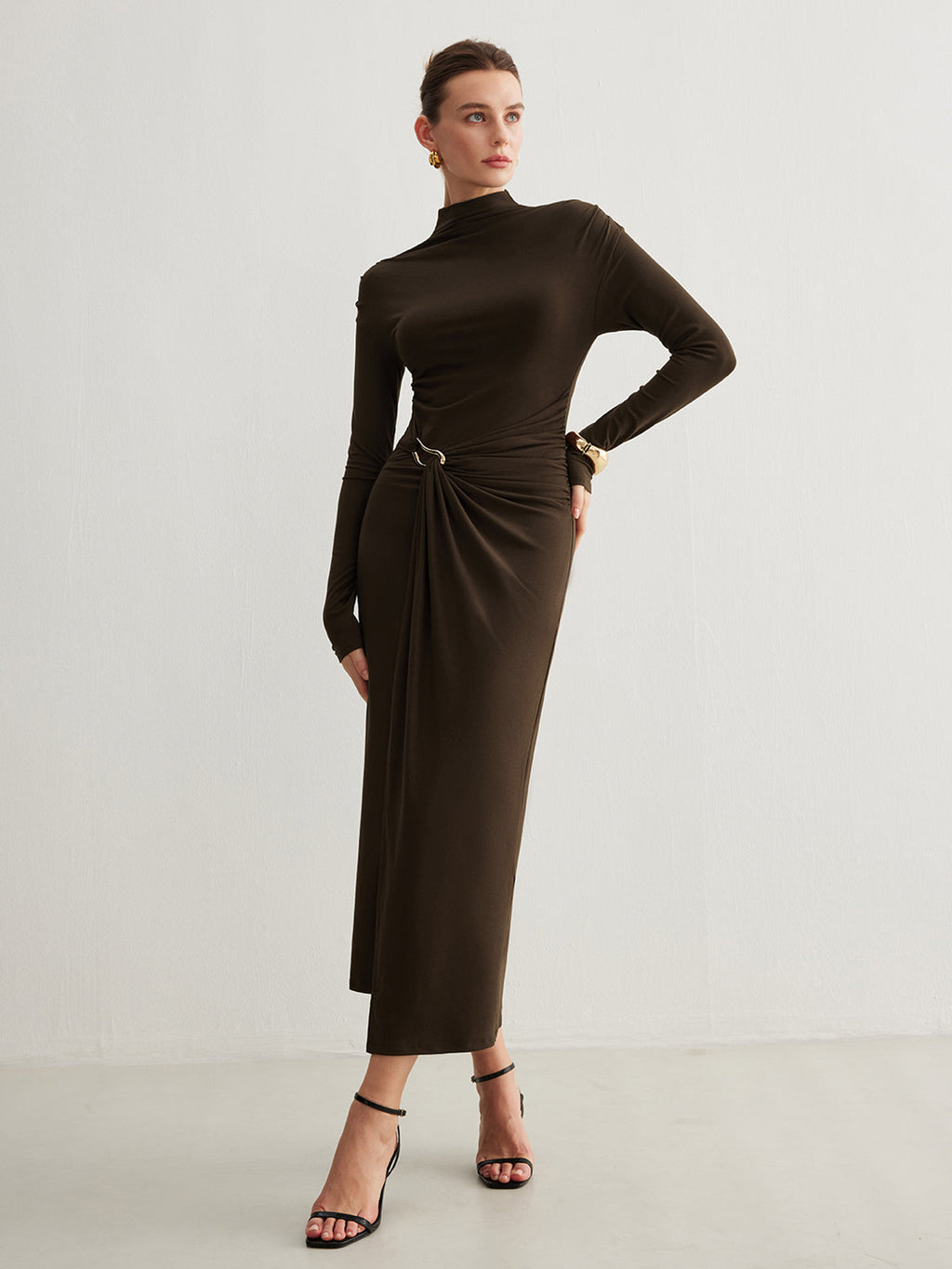 Tampa Bays Slit Pleated Dress
