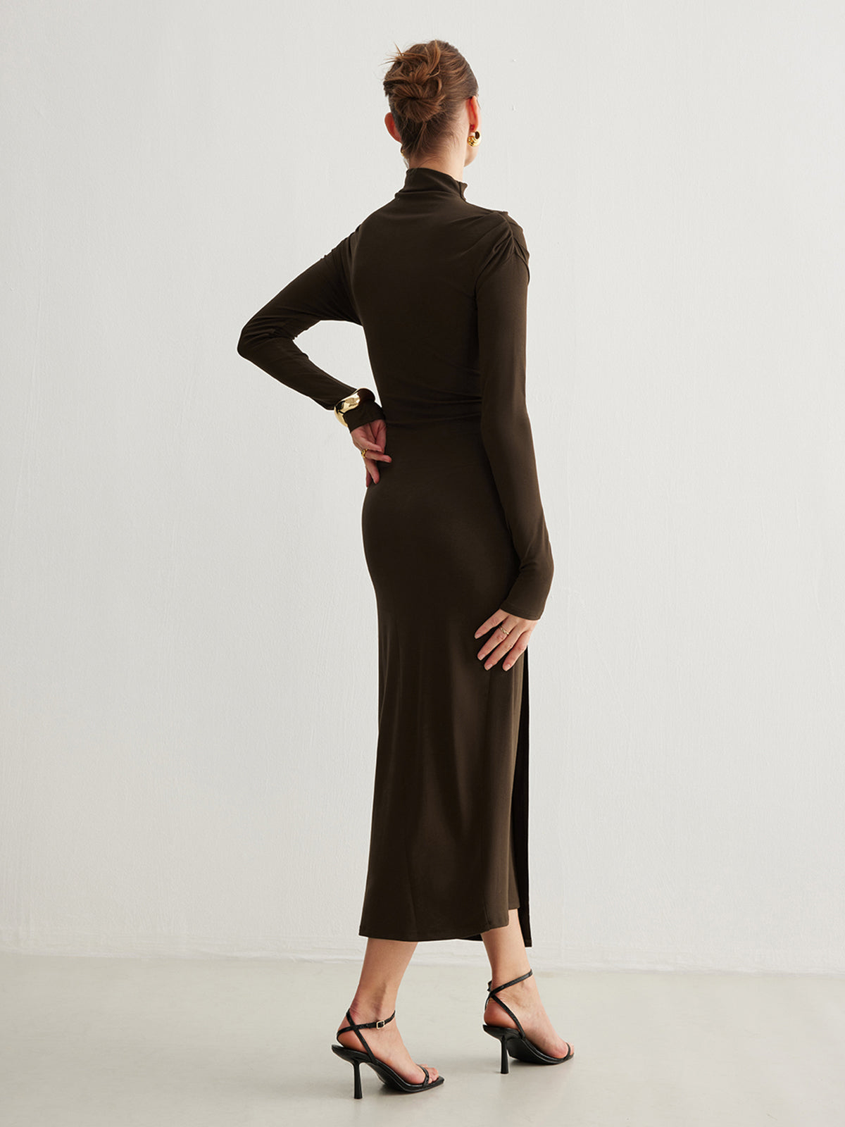 Tampa Bays Slit Pleated Dress