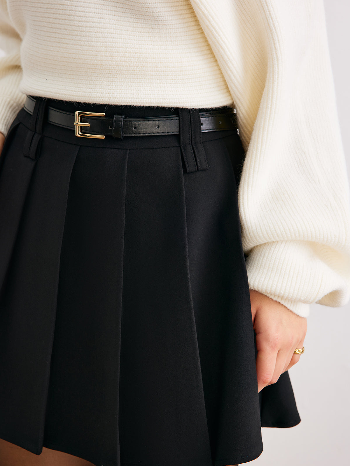 Clean Slate Pleated Mini Skirt