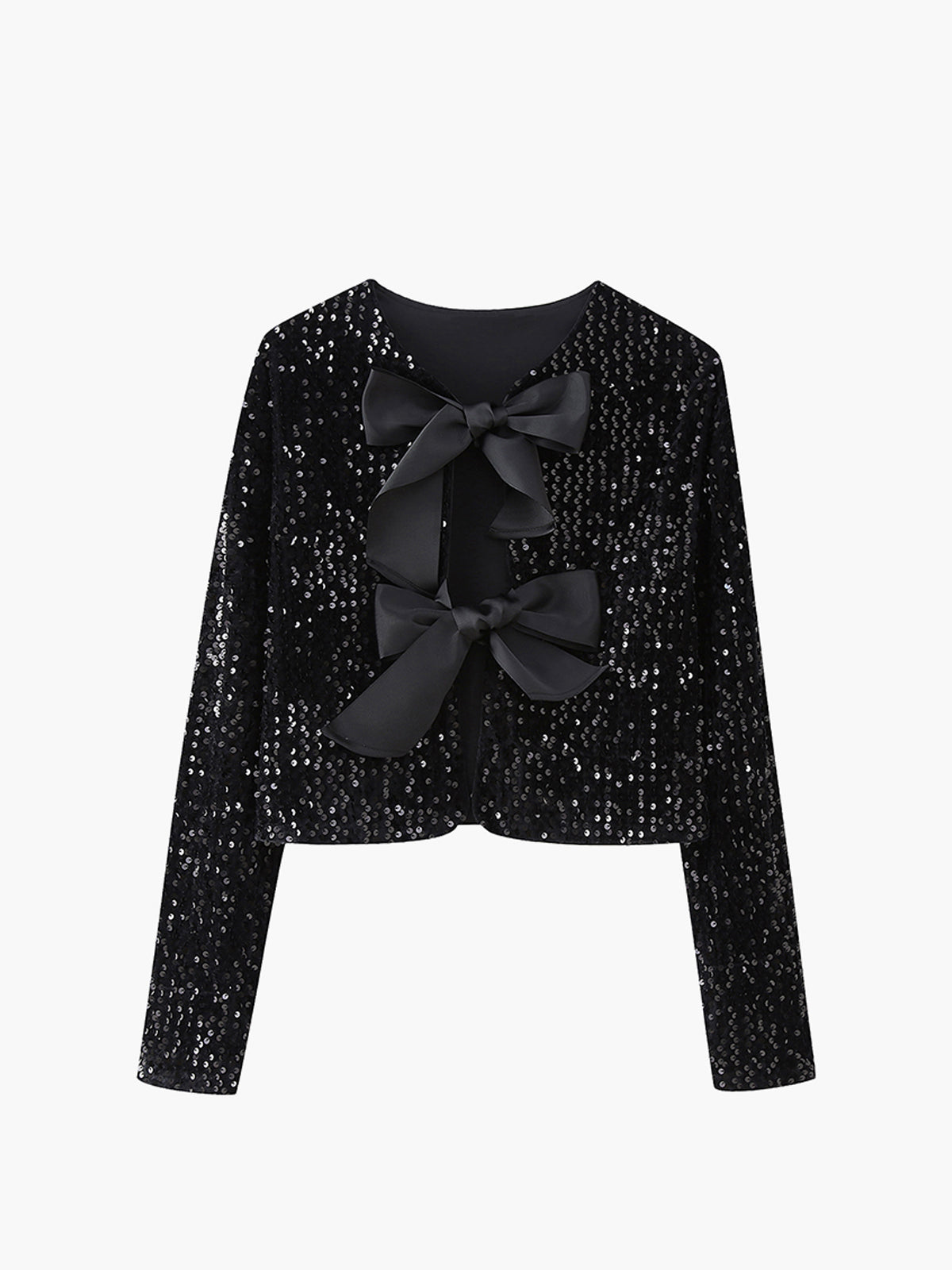 Bow & Glow Sequined Velvet Bowknot Jacket