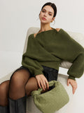 Double Duty Bat Sleeve Halter Knit Top