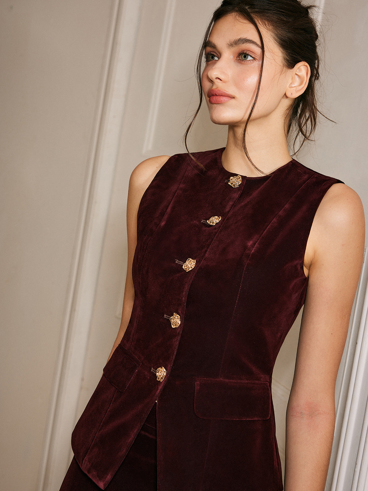 Prestige Style Velvet Cinched Vest