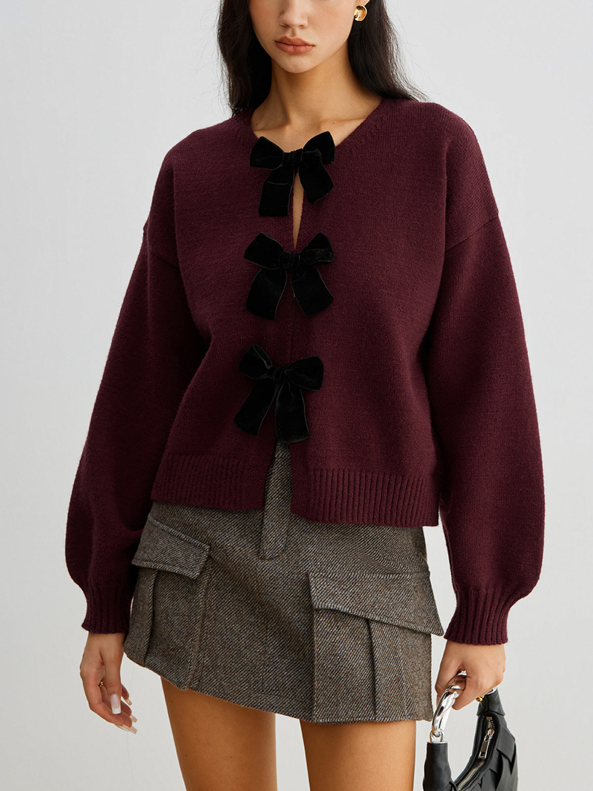 Love City Velvet-Bow Sweater