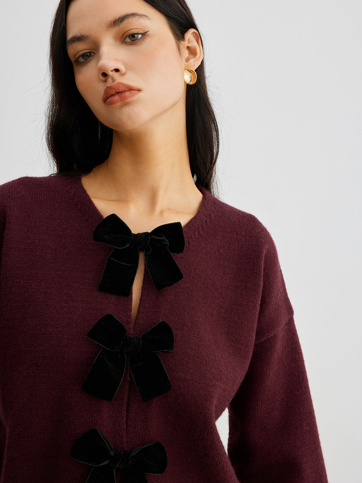 Love City Velvet-Bow Sweater