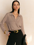 Tiered Touch Collared Pullover Sweater