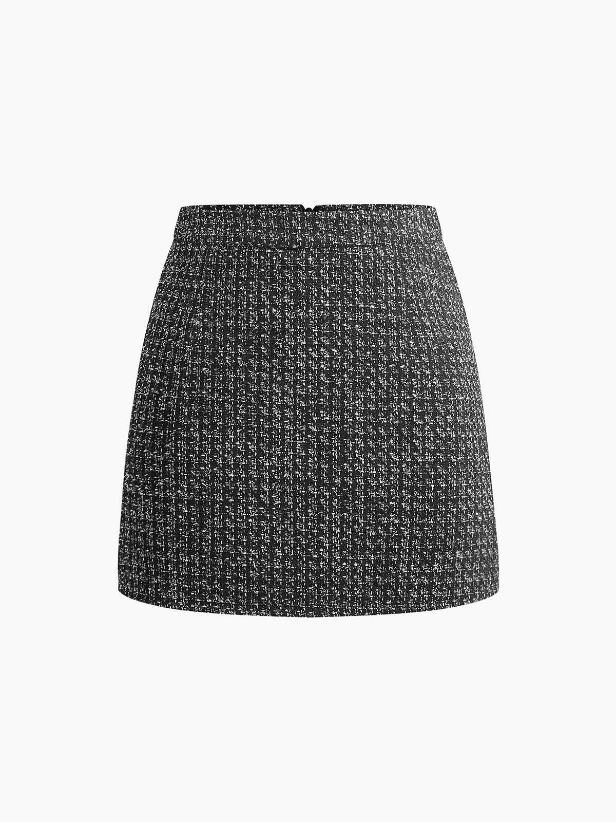 Maison Tweed Zipper Classic Mini Skirt