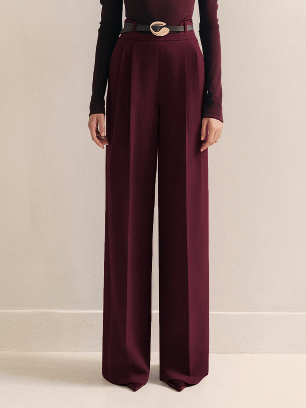 High Command Metal Belt High-Waist Pants