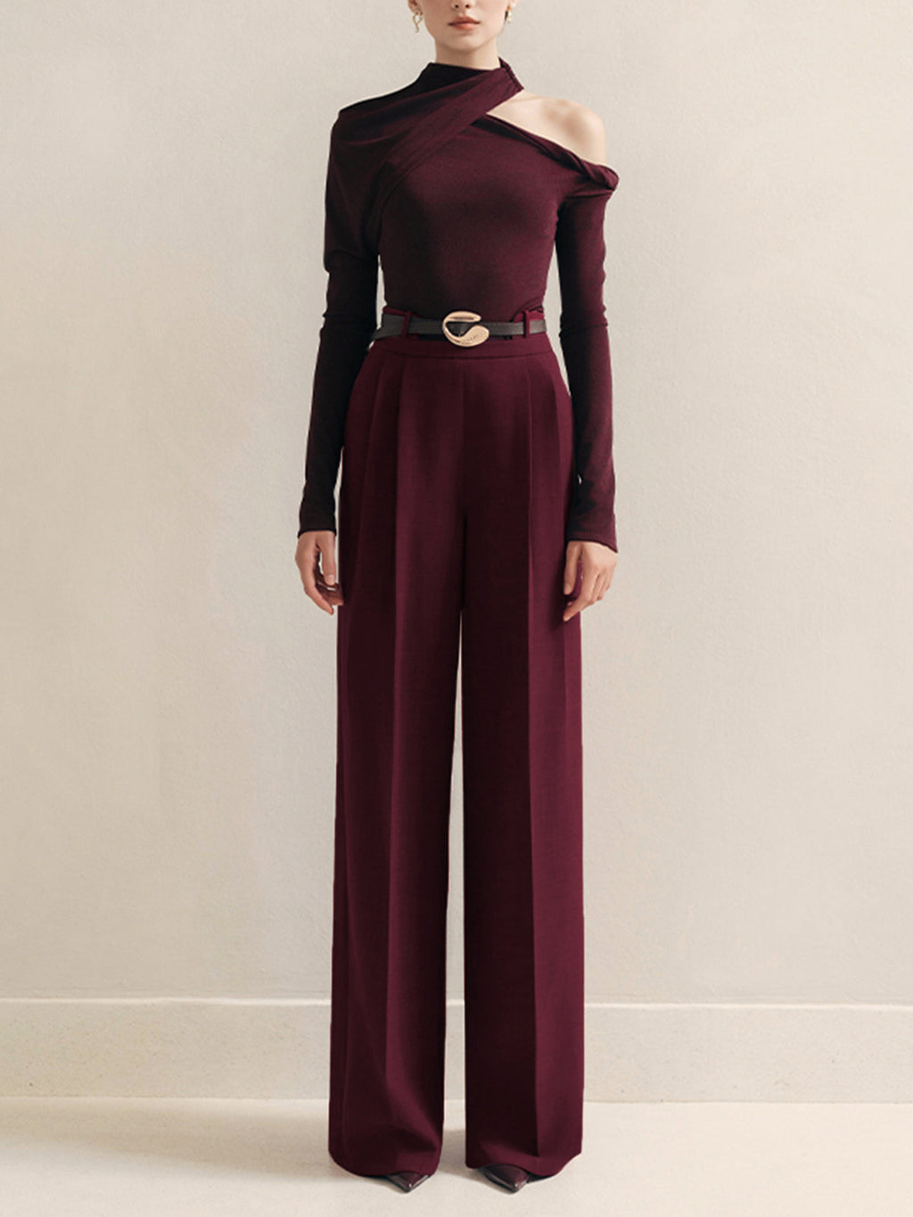 High Command Metal Belt High-Waist Pants