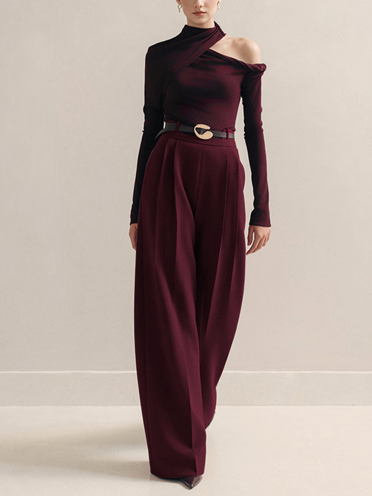 High Command Metal Belt High-Waist Pants