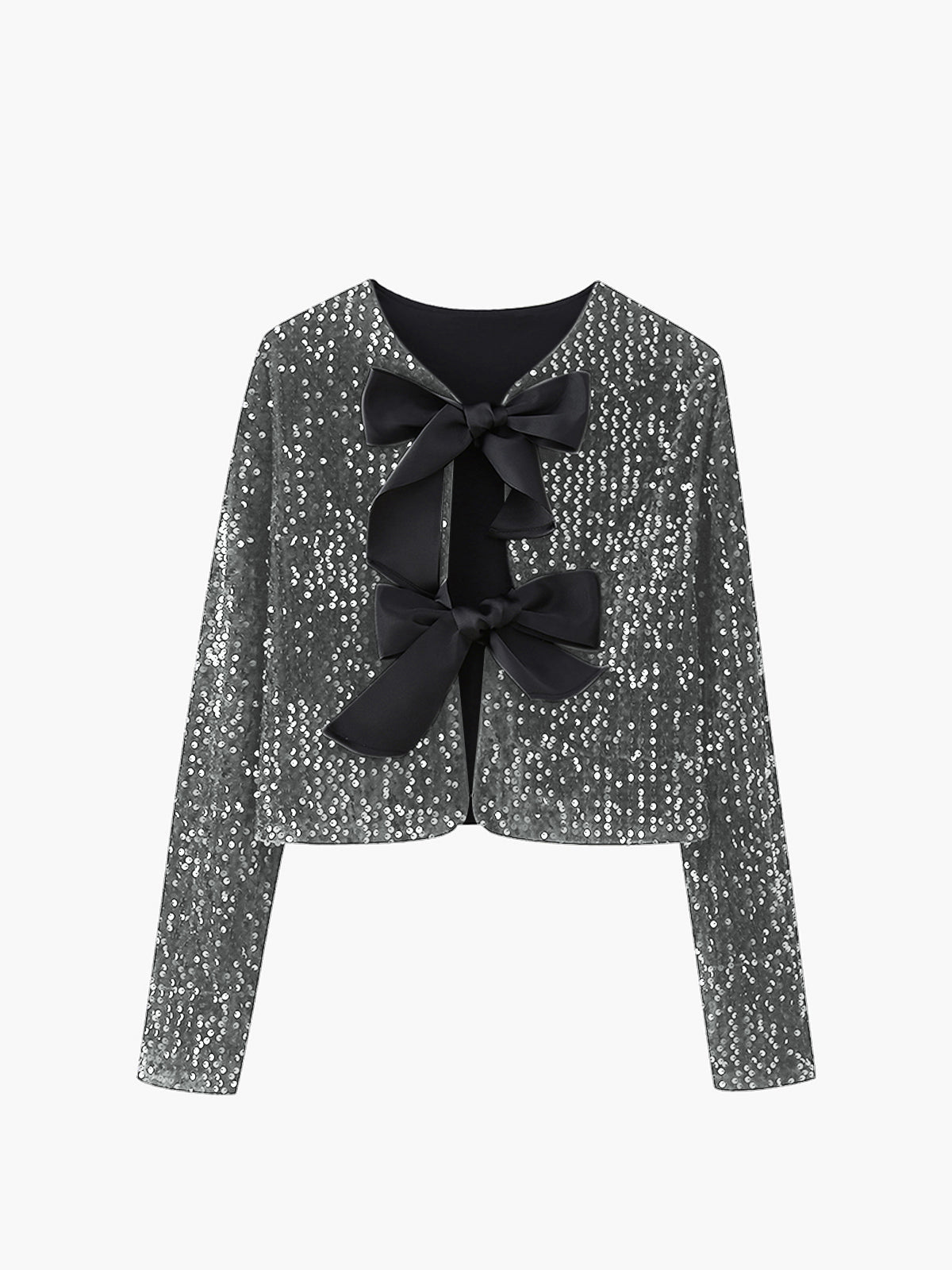 Bow & Glow Sequined Velvet Bowknot Jacket